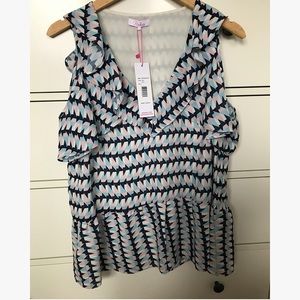 Parker Cold-Shoulder Peplum Blouse